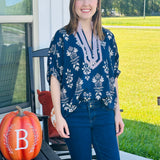 Autumn Indigo Blouse