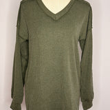 Autumn Luxe Ribbed V-Neck Top
