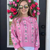 Candy Cane Cutie Pink Christmas Sweatshirt