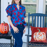 Poppy Bloom Puff Sleeve Blouse