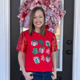 All Wrapped Up Sequin Sleeve Top