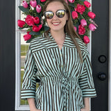 Mint Condition Striped Tie-Waist Top