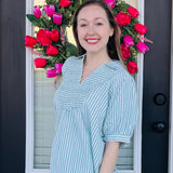 Greenline V-Neck Stripe Top