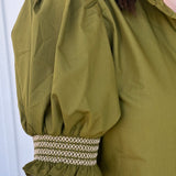 Lace It Up Olive Blouse