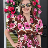Pretty in Pink Floral Tie-Waist Top