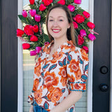 Garden Party Puff-Sleeve Blouse