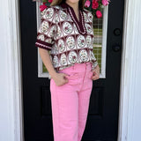 Pink Petal Wide Leg Jeans
