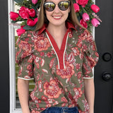 Autumn Garden Floral Blouse