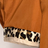 Puff Sleeve Blouse with Leopard Trim
