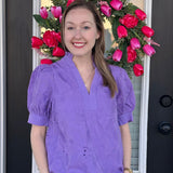 Lavender Grace Puff-Sleeve Top