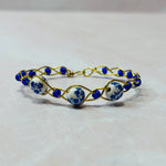 Blue Spring Blossom Wire Wrapped Bracelet by Britt and Belle Boutique