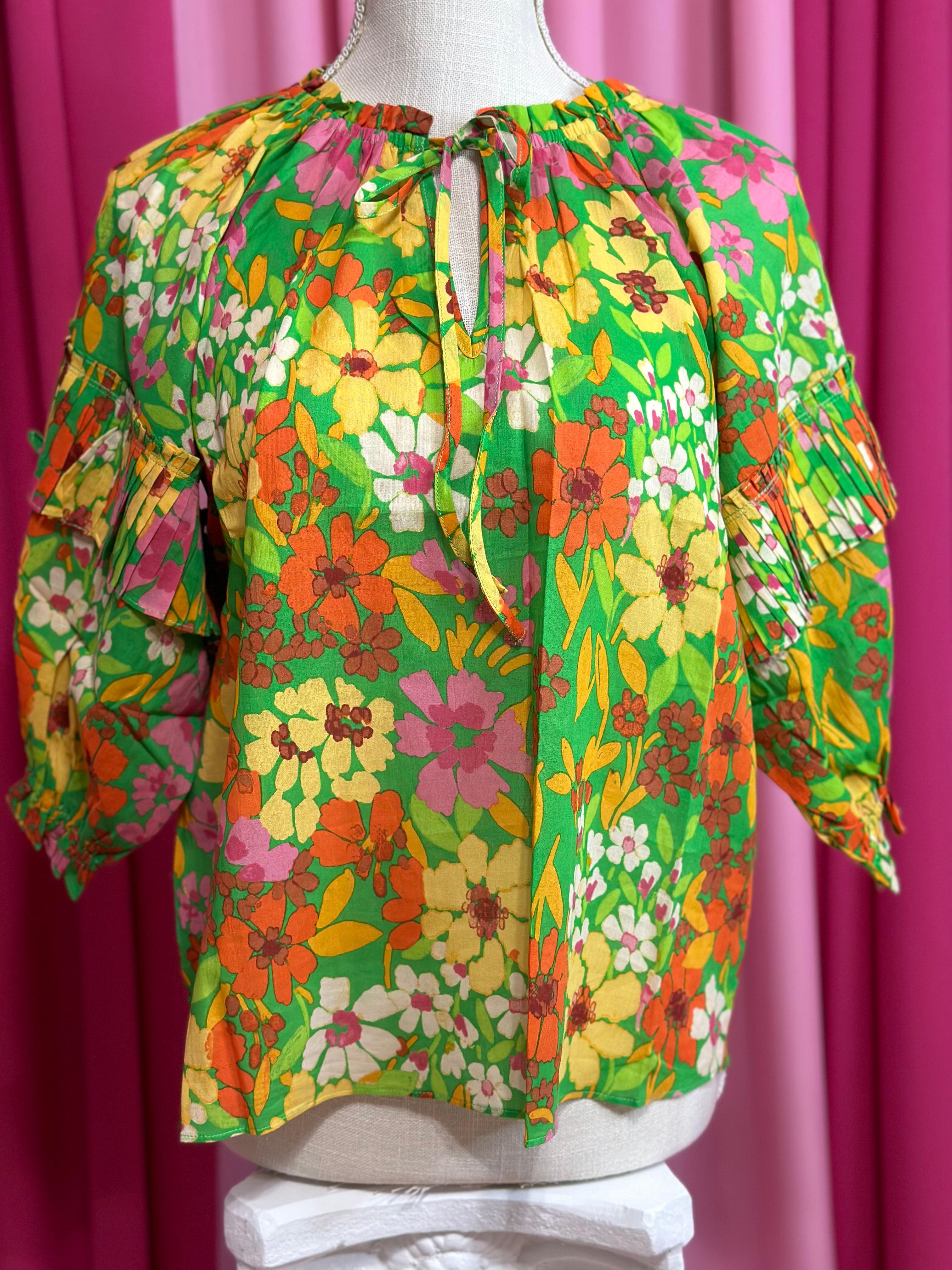 BRIGHT FLORAL TOP BY BRITT AND BELLE BOUTIQUE