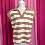 Brown Striped Top by Britt and Belle Boutique