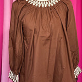 Brown Blouse by Britt and Belle Boutique