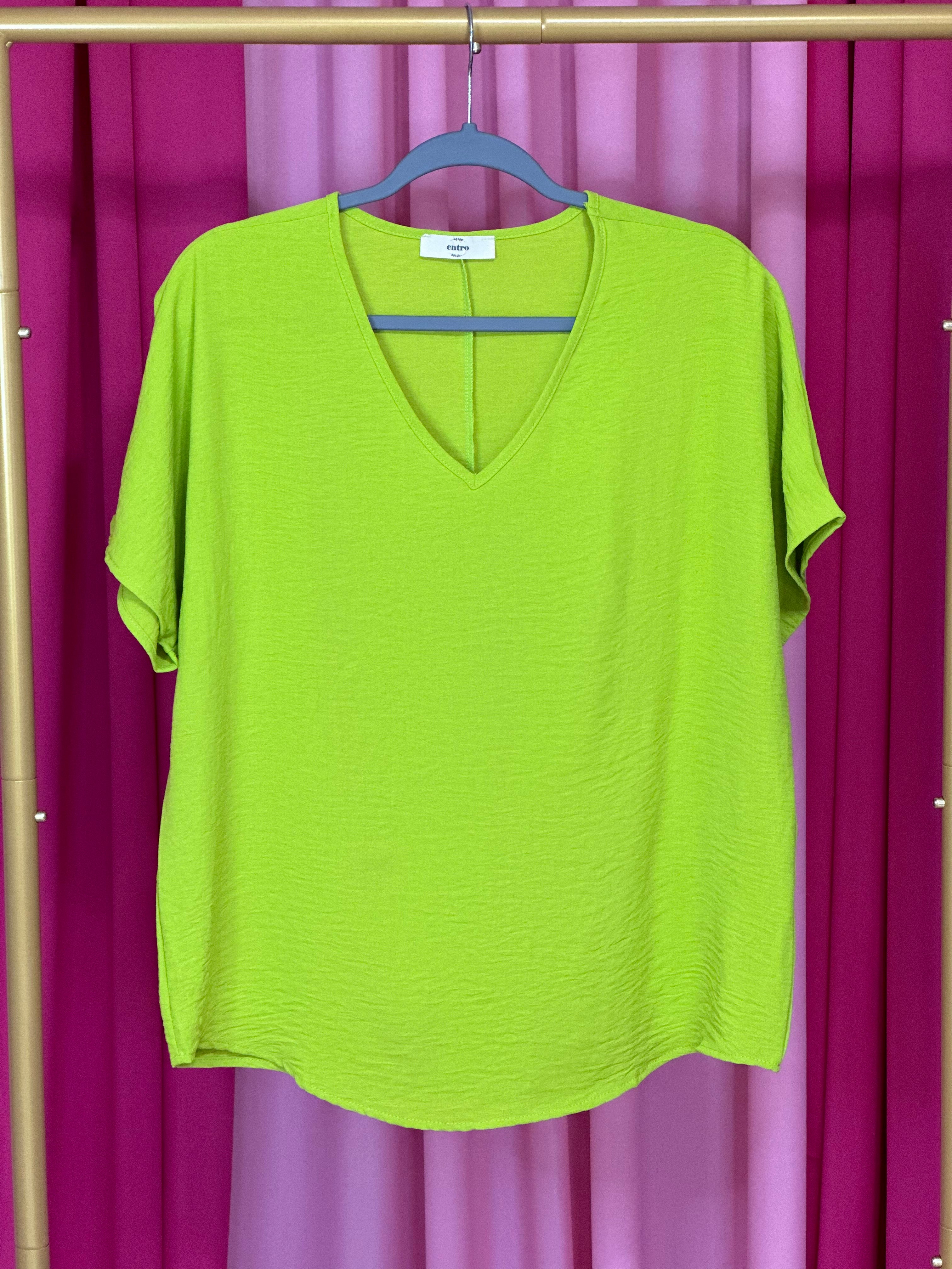NEON LIME SHORT SLEEVE TOP BY BRITT AND BELLE BOUTIQUE