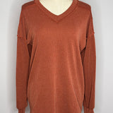 Autumn Luxe Ribbed V-Neck Top