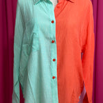 Color Block Button Down Top by Britt and Belle Boutique