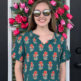 Autumn Bloom Floral Blouse