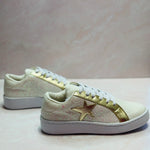 White gold star sneakers with glitter by Britt and Belle Boutique