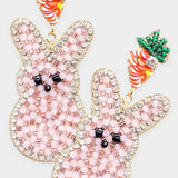 Pink Easter Bunny Earrings by Britt and Belle Boutique
