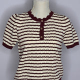 Scallop Stripes Henley Top