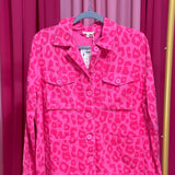 pink leopard print cotton jacket