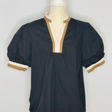 The Edge Trim V-Neck Blouse