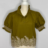 Lace It Up Olive Blouse