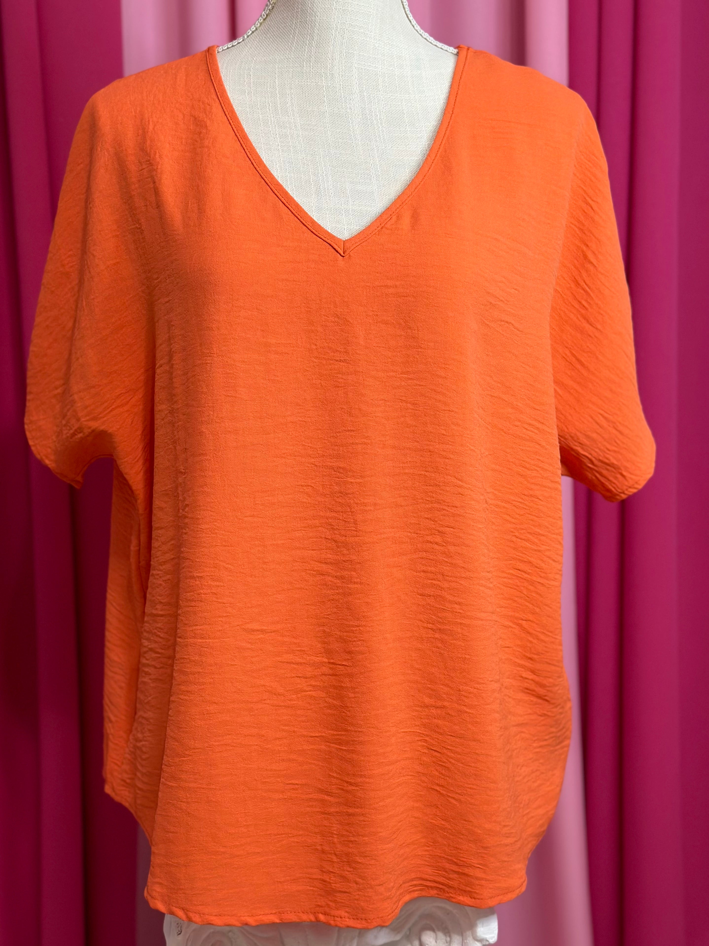 Flowy Orange Top by Britt and Belle Boutique