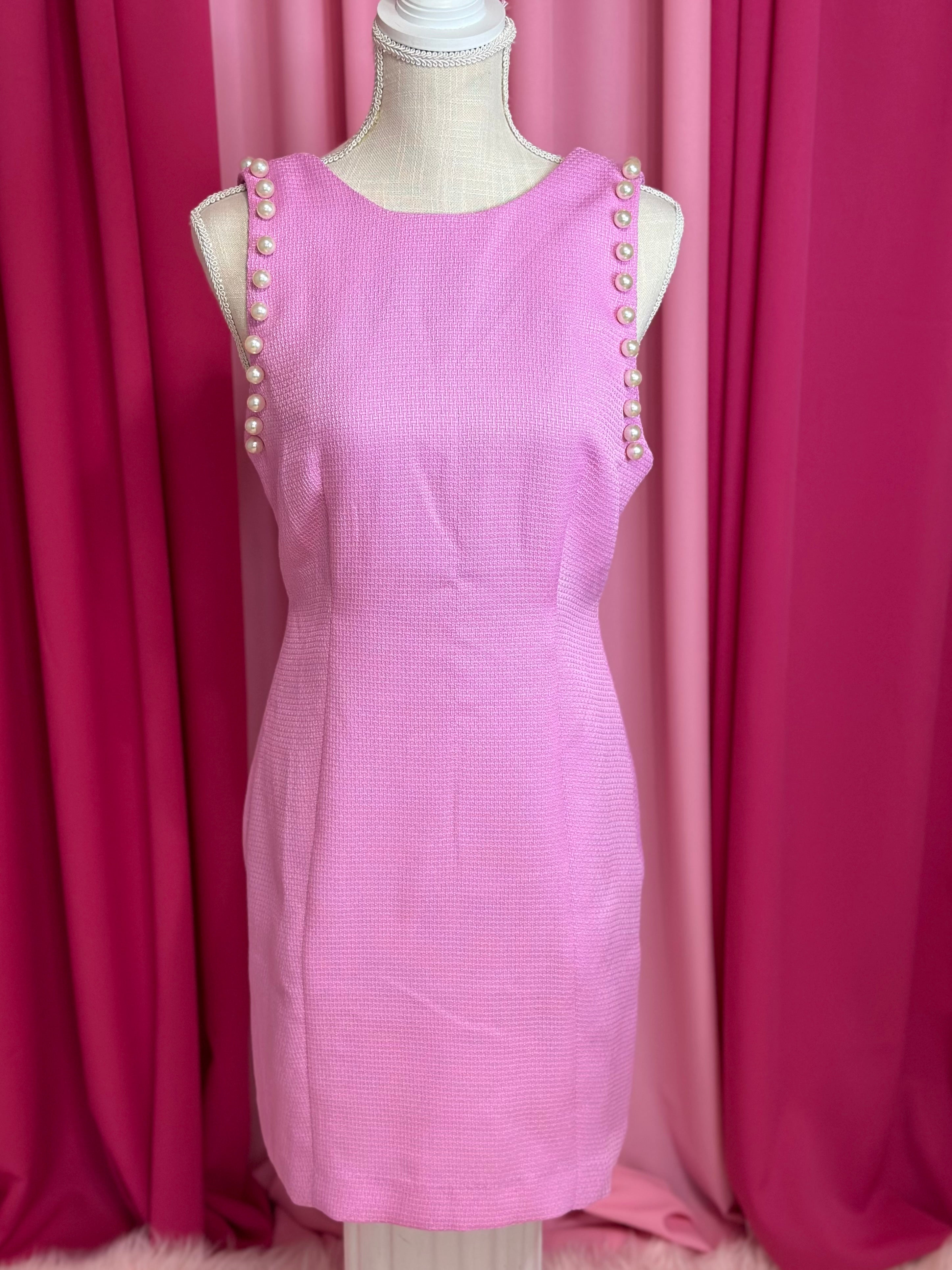 Pink Dress with Pearls