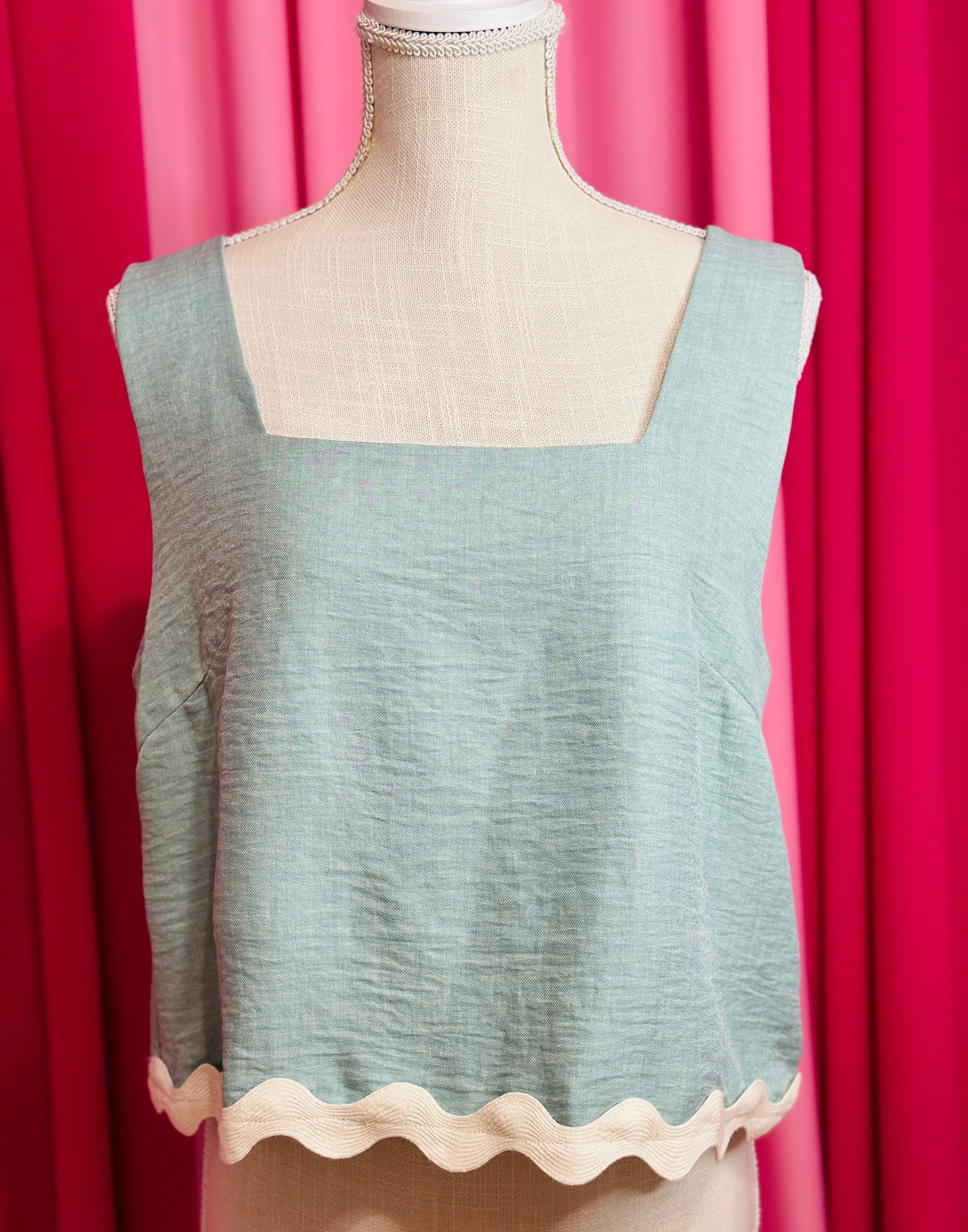 Sage Rik Rak Top by Britt and Belle Boutique