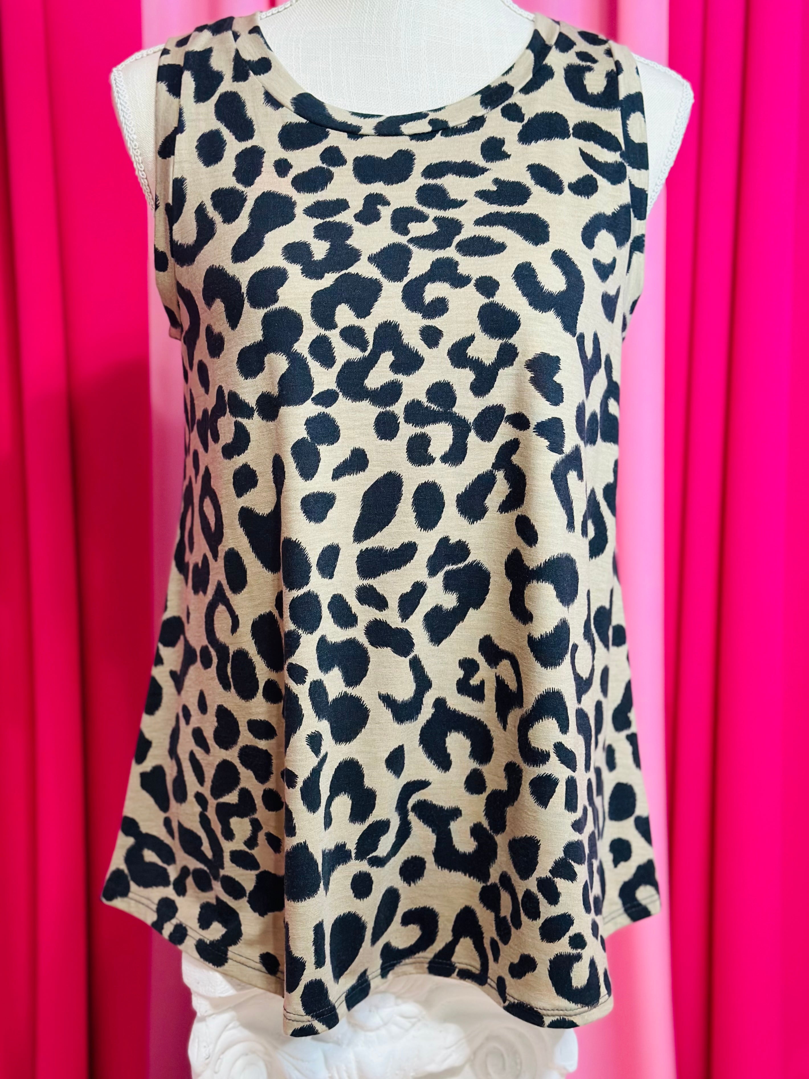 Sleeveless Animal Print Top by Britt and Belle Boutique