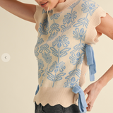 Floral Scallop Sweater Vest