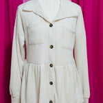 Soft Oatmeal Button-Down Top by Britt and Belle Boutique