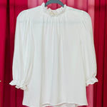 WHITE QUARTER LENGTH SLEEVE TOP BY BRITT AND BELLE BOUTIQUE