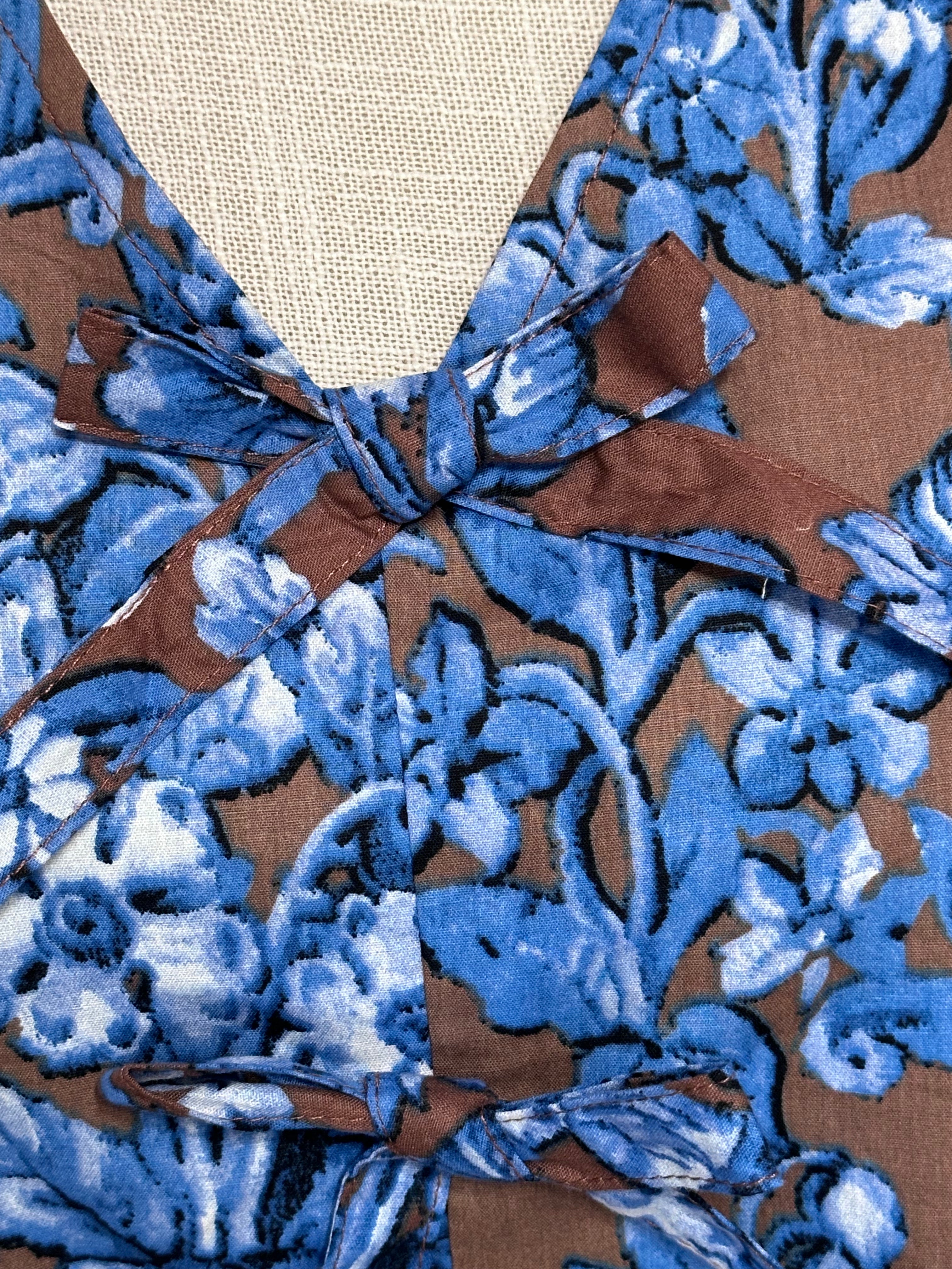 Brown and Blue Floral Top by Britt and Belle Boutique