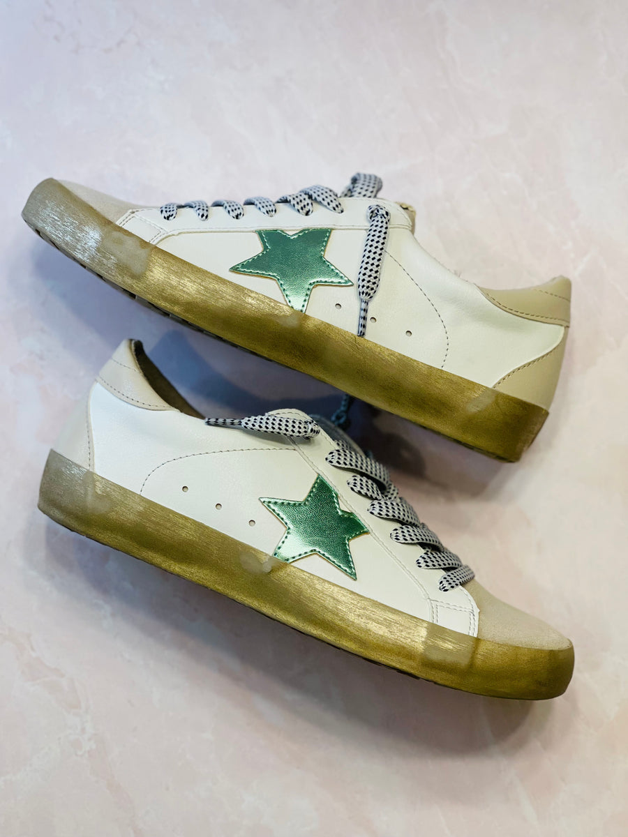 Shushop Paula Sneakers; green sneakers; star sneakers; shushop