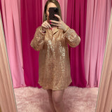 rose gold sequin dress