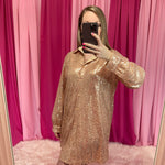 rose gold sequin dress