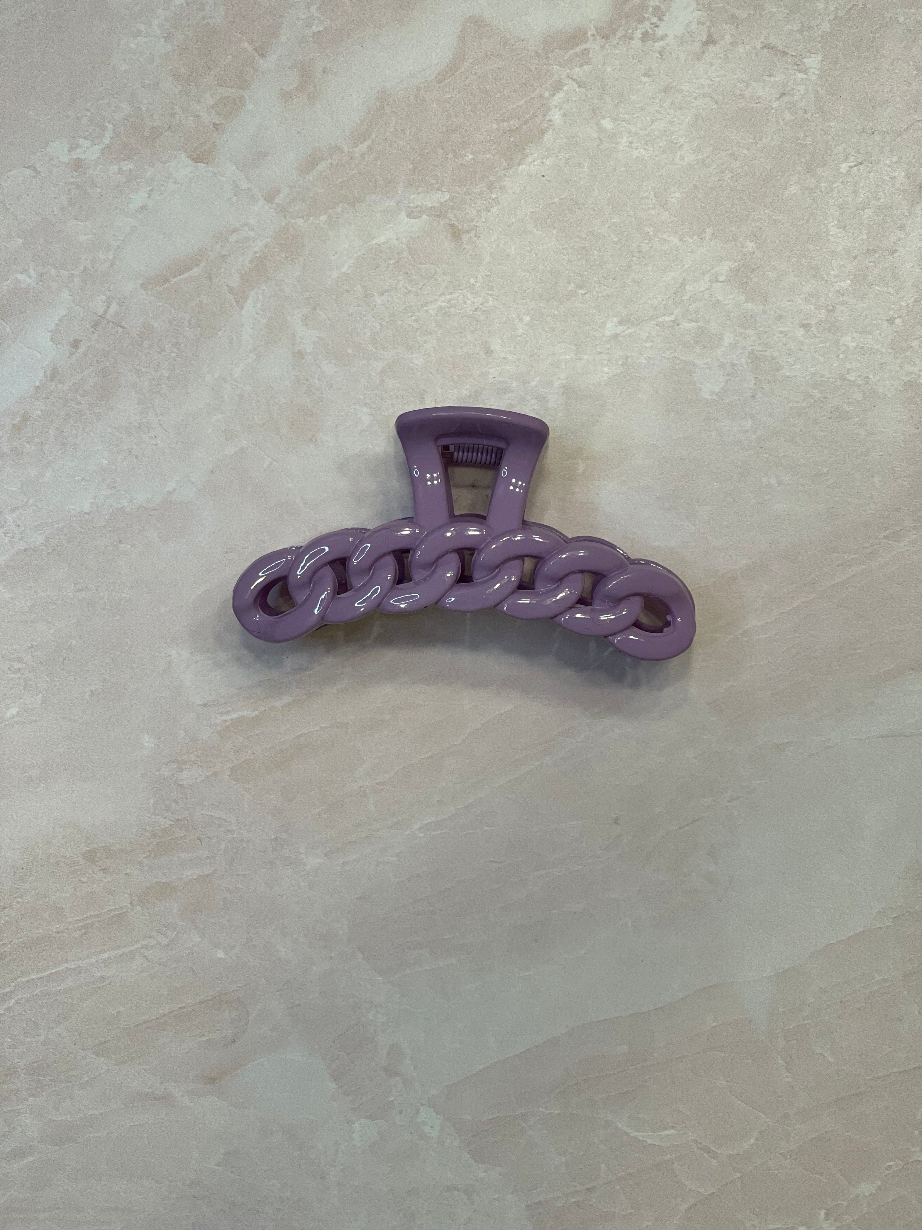 purple claw clip; purple hair clip