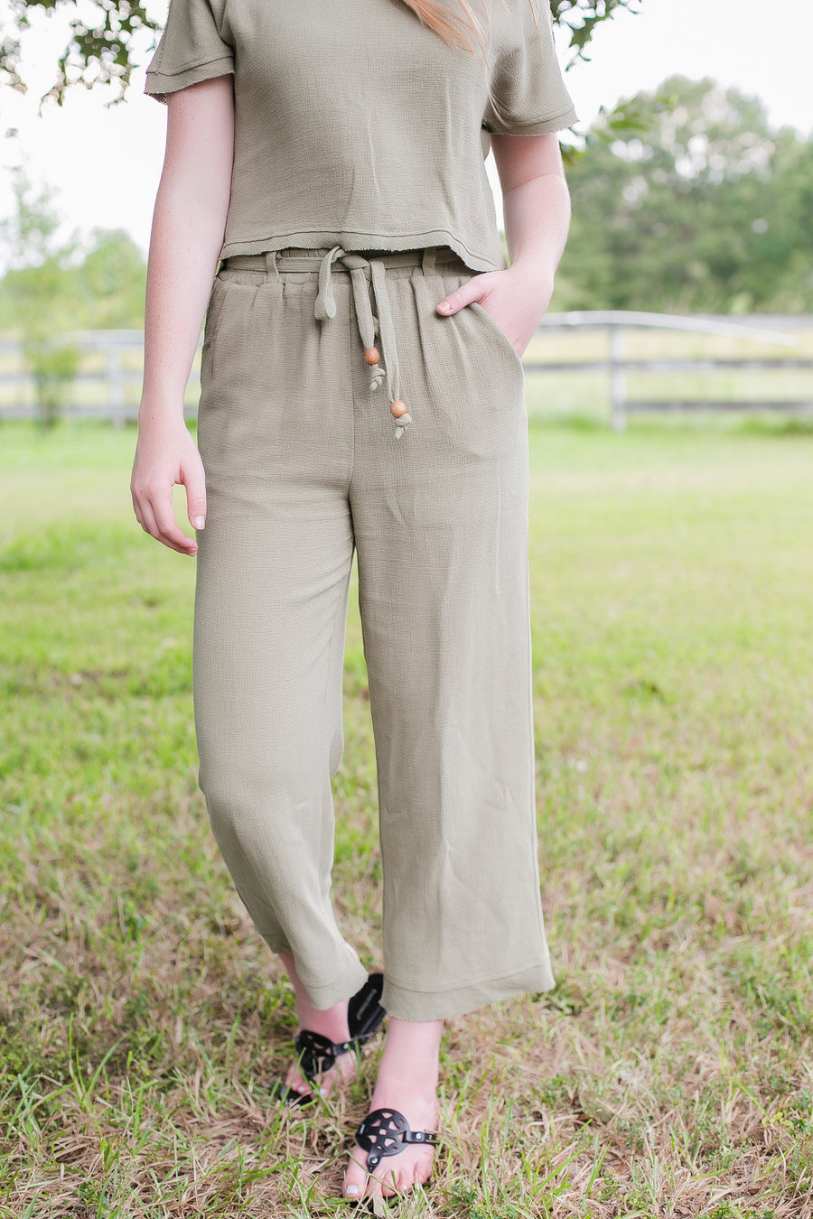 Women's Green Drawstring Pants